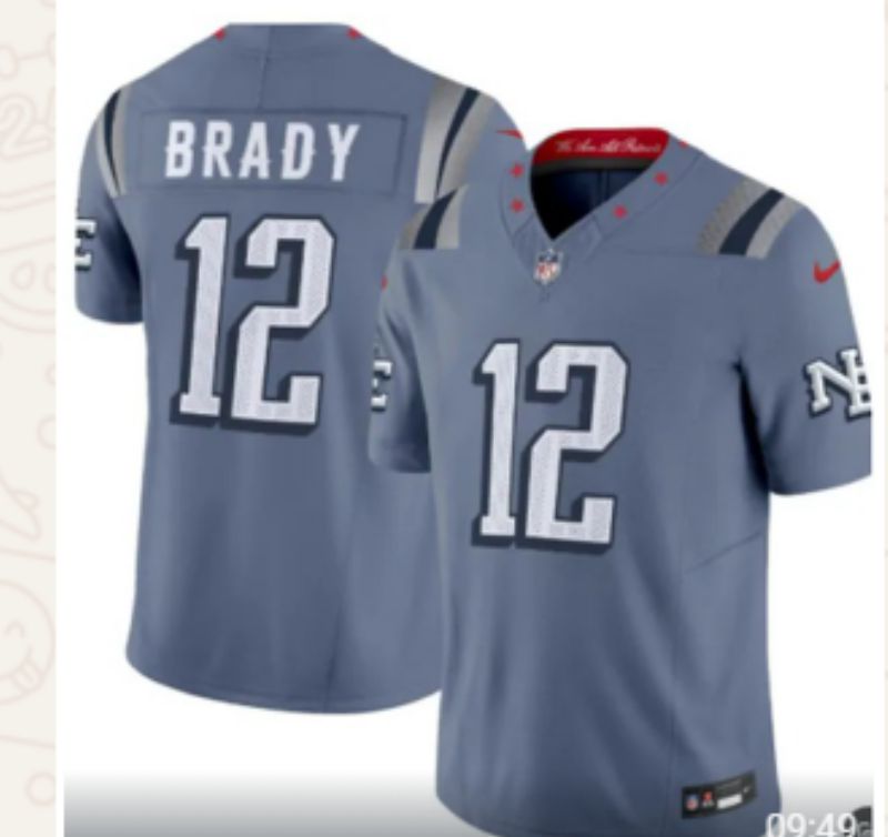 Men 2026 New England Patriots #12 Brady blue 5th generation Throwback Nike Limited NFL Jersey style 011
